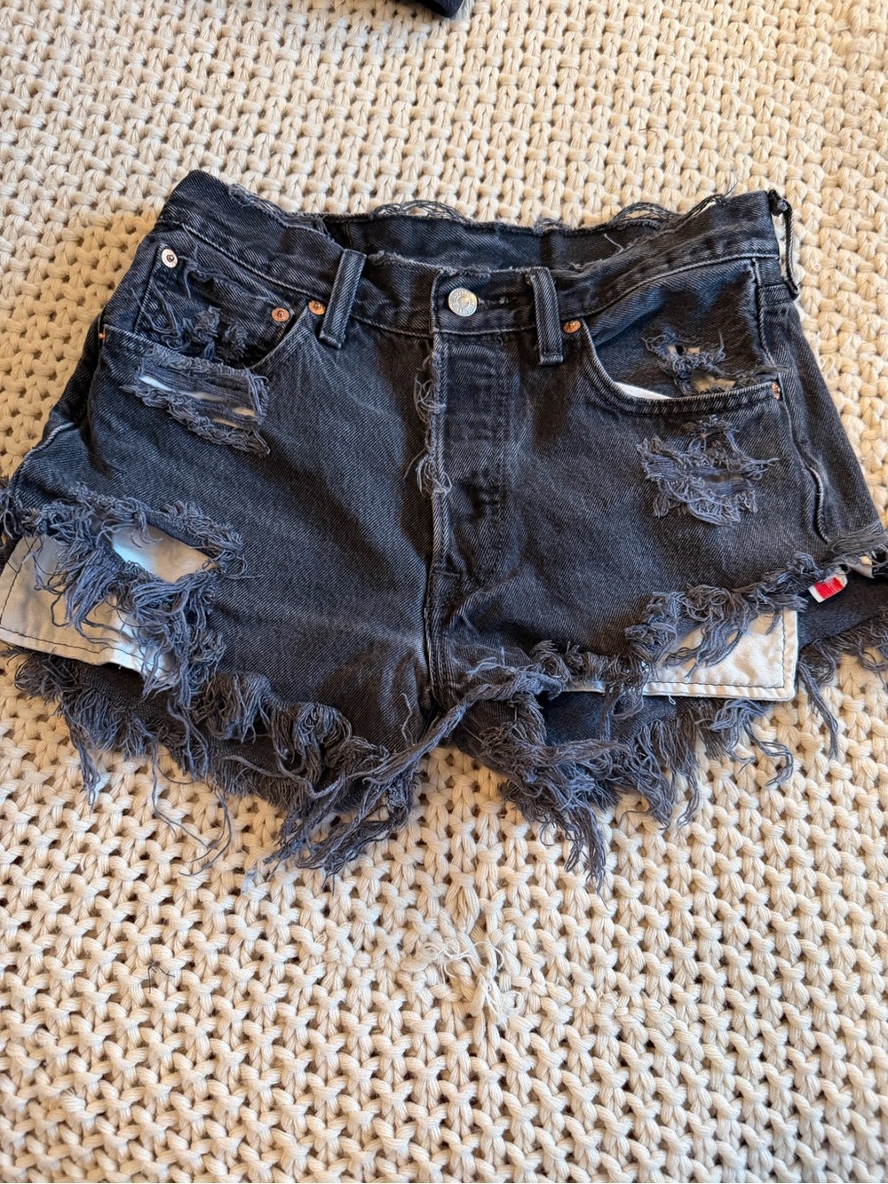 Levi 501 destroyed shorts